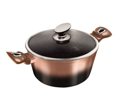 GARNEK Z POWŁOKĄ GRANITOWĄ 6.1L 28cm BERLINGER HAUS ROSE GOLD NOIR BH-6109 GARNEK Z POWŁOKĄ GRANITOWĄ 6.1L 28cm BERLINGER HAUS ROSE GOLD NOIR BH-6109