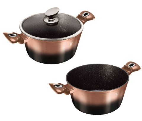 GARNEK Z POWŁOKĄ GRANITOWĄ 6.1L 28cm BERLINGER HAUS ROSE GOLD NOIR BH-6109 GARNEK Z POWŁOKĄ GRANITOWĄ 6.1L 28cm BERLINGER HAUS ROSE GOLD NOIR BH-6109