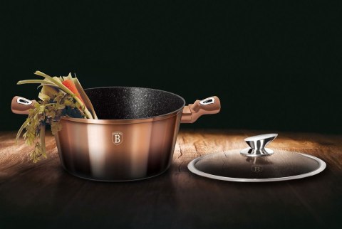 GARNEK Z POWŁOKĄ GRANITOWĄ 6.1L 28cm BERLINGER HAUS ROSE GOLD NOIR BH-6109 GARNEK Z POWŁOKĄ GRANITOWĄ 6.1L 28cm BERLINGER HAUS ROSE GOLD NOIR BH-6109