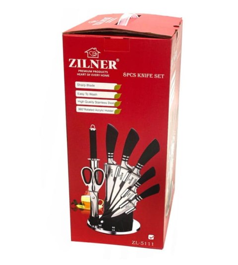 ZESTAW NOŻY 8 EL. NA STOJAKU ZILNER ZL-5111 ZESTAW NOŻY 8 EL. NA STOJAKU ZILNER ZL-5111