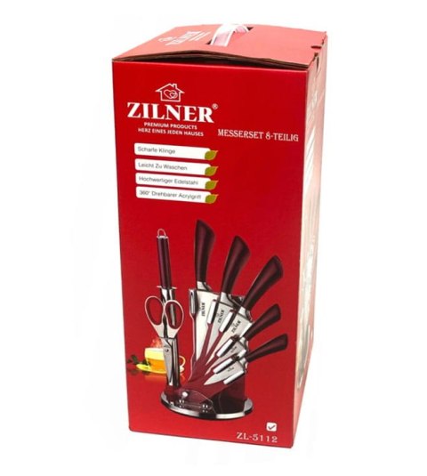ZESTAW NOŻY 8 EL. NA STOJAKU ZILNER ZL-5112 ZESTAW NOŻY 8 EL. NA STOJAKU ZILNER ZL-5112