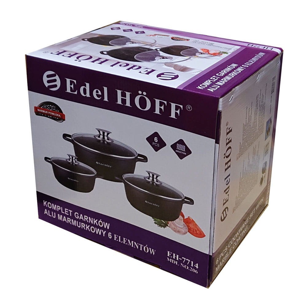 GARNKI GRANITOWE EDEL HOFF MARBLE 6 ELE EH-7714 GARNKI GRANITOWE EDEL HOFF MARBLE 6 ELE EH-7714