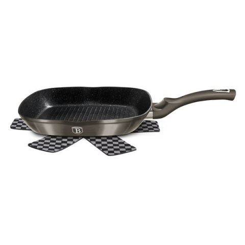 PATELNIA GRANITOWA GRILL 28CM BERLINGER HAUS METALLIC LINE CARBON BH-1249 PATELNIA GRANITOWA GRILL 28CM BERLINGER HAUS METALLIC LINE CARBON BH-1249