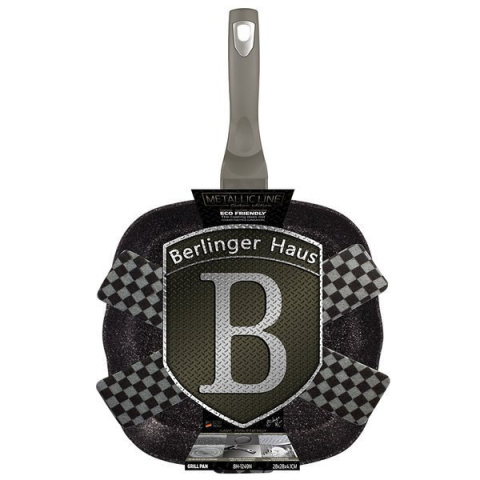 PATELNIA GRANITOWA GRILL 28CM BERLINGER HAUS METALLIC LINE CARBON BH-1249 PATELNIA GRANITOWA GRILL 28CM BERLINGER HAUS METALLIC LINE CARBON BH-1249
