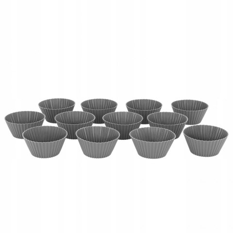 SILIKONOWE FOREMKI NA MUFFINKI 12 SZTUK SZARE BRUNBESTE BB-1516 SILIKONOWE FOREMKI NA MUFFINKI 12 SZTUK SZARE BRUNBESTE BB-1516