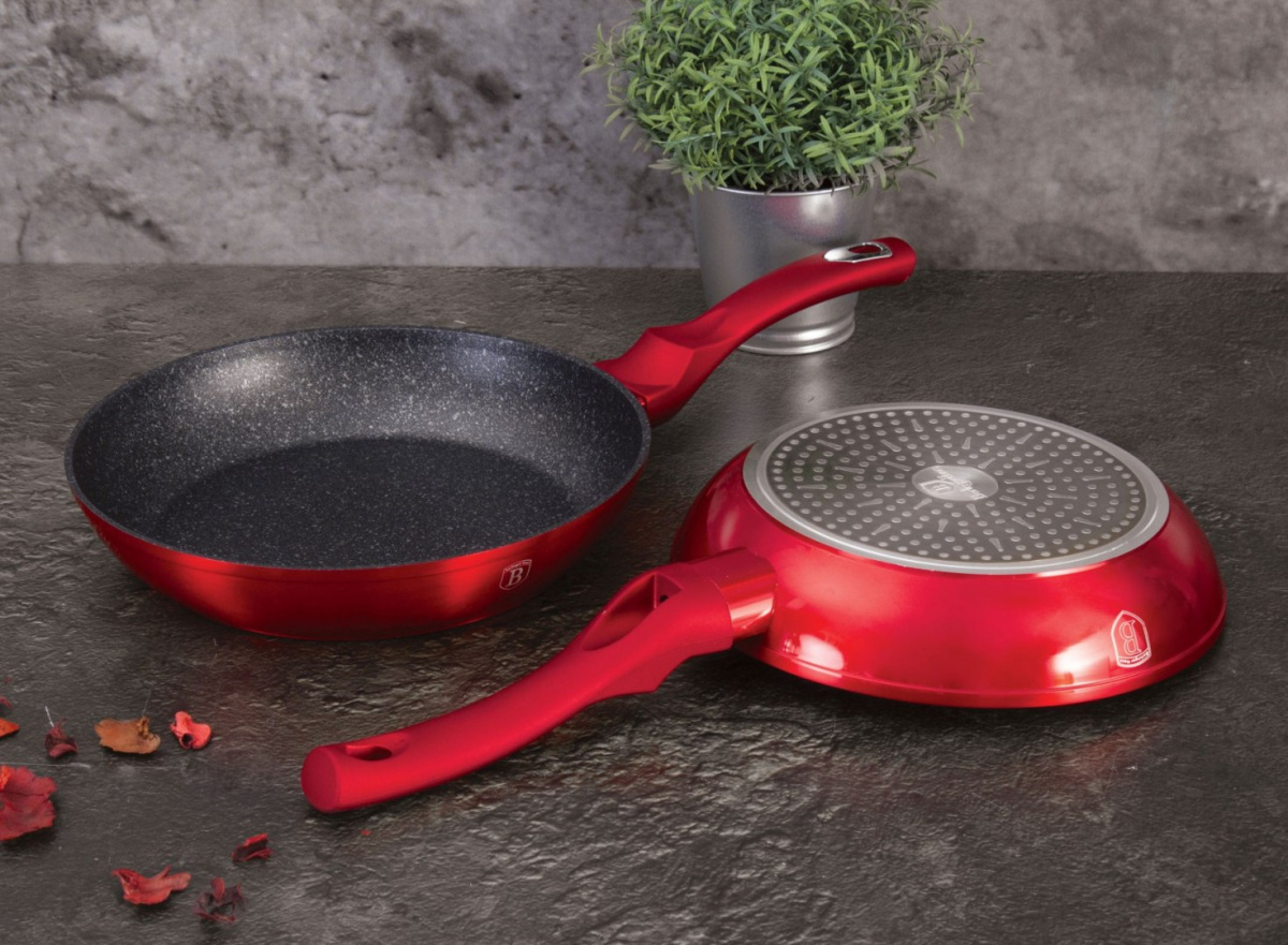 ZESTAW 3 PATELNI GRANITOWYCH 20/24/28CM BERLINGER HAUS METALLIC LINE BURGUNDY BH-1289-N ZESTAW 3 PATELNI GRANITOWYCH 20/24/28CM BERLINGER HAUS METALLIC LINE BURGUNDY BH-1289-N