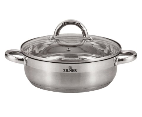 GARNEK STAL.NIERDZ. PŁASKI 4.5L 26CM ZILNER ZL-7404 GARNEK STAL.NIERDZ. PŁASKI 4.5L 26CM ZILNER ZL-7404