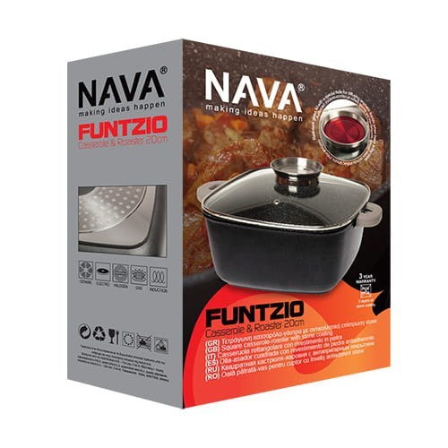 GARNEK KWADRATOWY GRANITOWY 20cm 3.4L NAVA FUNTZIO 128-100 GARNEK KWADRATOWY GRANITOWY 20cm 3.4L NAVA FUNTZIO 128-100