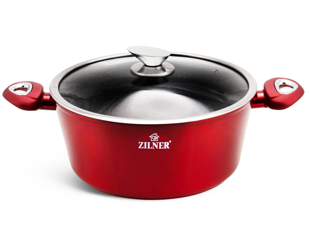 GARNKI z POWŁOKĄ GRANITOWĄ 8 EL. ZILNER CHERRY RED ZL-8551 GARNKI z POWŁOKĄ GRANITOWĄ 8 EL. ZILNER CHERRY RED ZL-8551