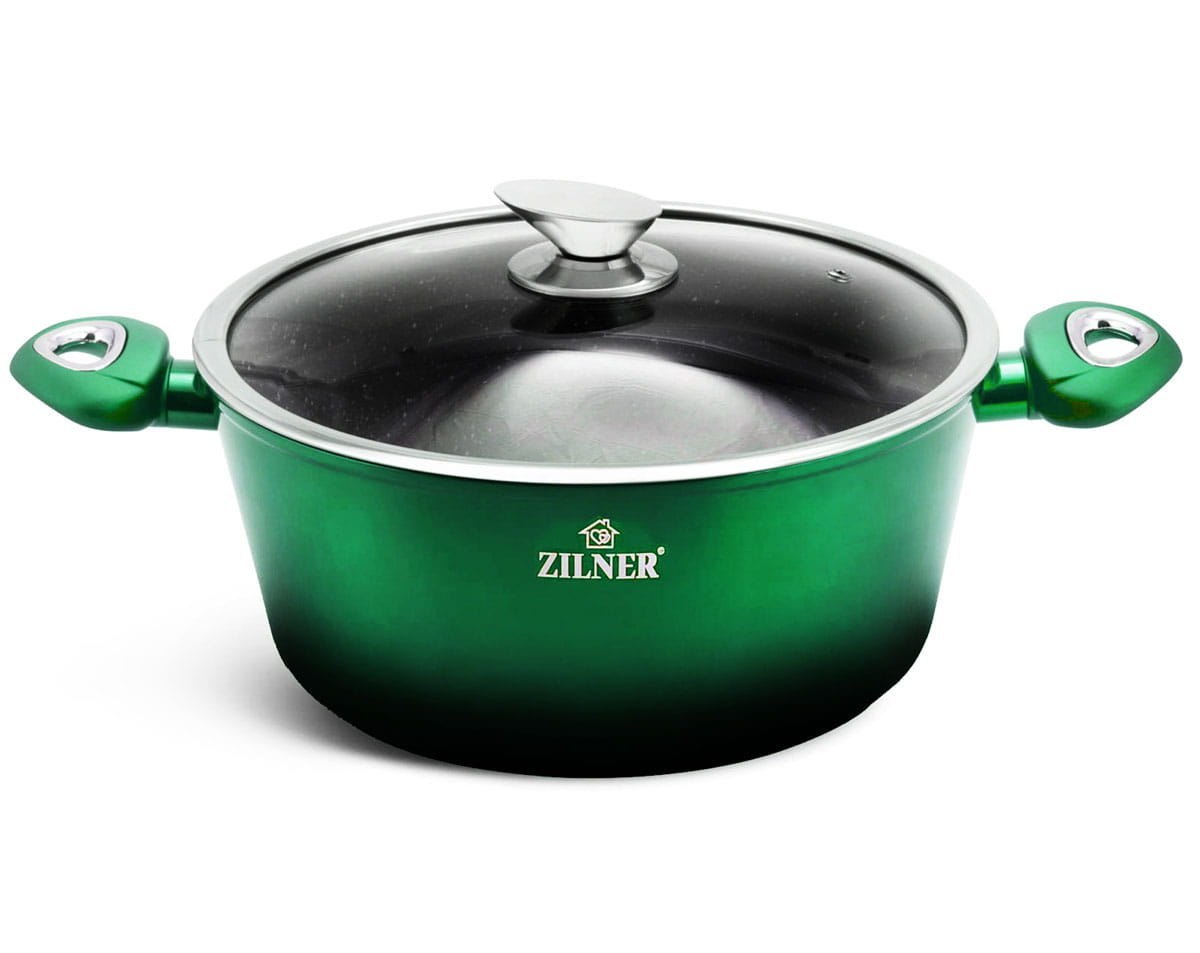 GARNKI z POWŁOKĄ GRANITOWĄ 15 ELE. ZILNER EMERALD NOIR ZL-8521 GARNKI z POWŁOKĄ GRANITOWĄ 15 ELE. ZILNER EMERALD NOIR ZL-8521