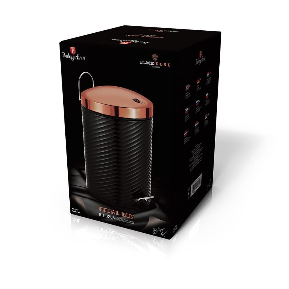 KOSZ NA ŚMIECI 20L STAL NIERDZ. BERLINGER HAUS BLACK ROSE BH-6265 KOSZ NA ŚMIECI 20L STAL NIERDZ. BERLINGER HAUS BLACK ROSE BH-6265
