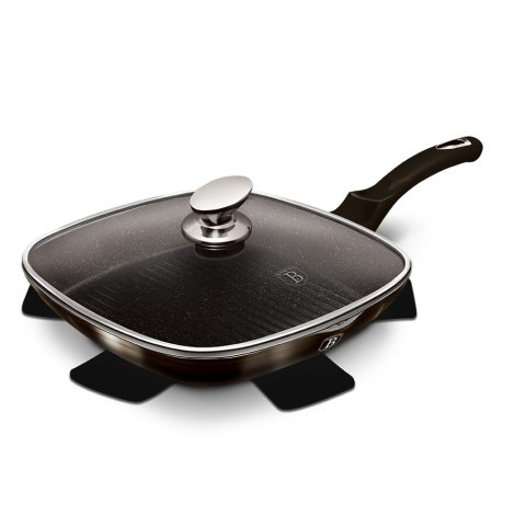 PATELNIA GRANITOWA GRILLOWA 28x28cm BERLINGER HAUS SHINY BLACK BH-6612 PATELNIA GRANITOWA GRILLOWA 28x28cm BERLINGER HAUS SHINY BLACK BH-6612