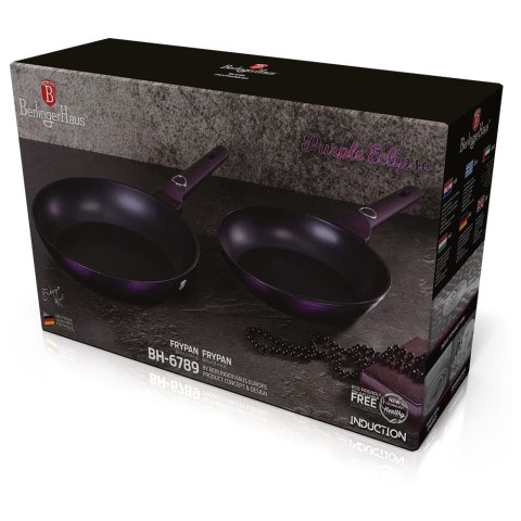 ZESTAW PATELNI TYTANOWYCH 22/26cm BERLINGER HAUS PURPLE ECLIPSE BH-6789 ZESTAW PATELNI TYTANOWYCH 22/26cm BERLINGER HAUS PURPLE ECLIPSE BH-6789