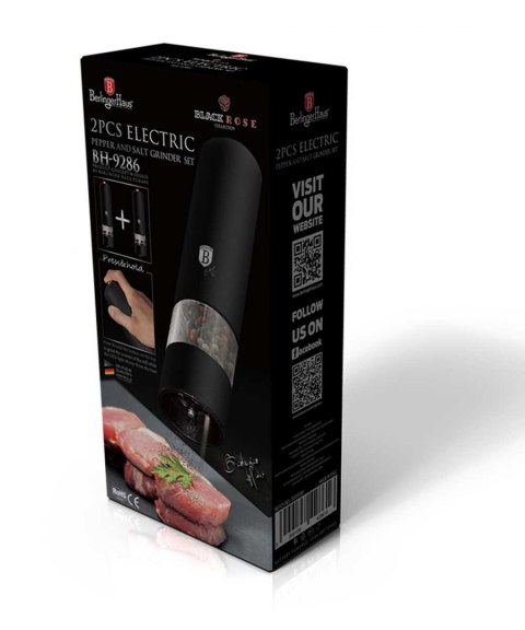 ZESTAW 2 MŁYNKÓW ELEKTR.CH DO PIEPRZU I SOLI BERLINGER HAUS BLACK ROSE BH-9286 ZESTAW 2 MŁYNKÓW ELEKTR.CH DO PIEPRZU I SOLI BERLINGER HAUS BLACK ROSE BH-9286