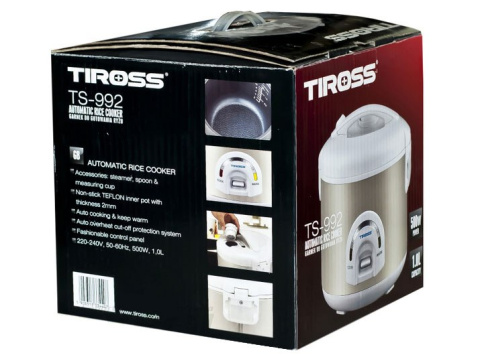 GARNEK DO GOTOWANIA RYŻU 1.0L / 500W TIROSS TS-992 GARNEK DO GOTOWANIA RYŻU 1.0L / 500W TIROSS TS-992