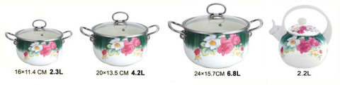 GARNKI EMALIOWANE EDENBERG ROSE 7 ELE EB-1840-C GARNKI EMALIOWANE EDENBERG ROSE 7 ELE EB-1840-C