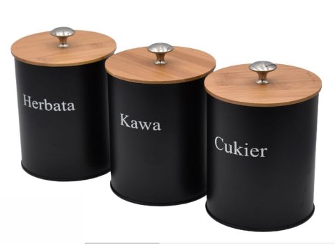KOMPLET 3 POJEMNIKÓW KAWA HERBATA CUKIER KRISBERG KS-2648 / 2731 KOMPLET 3 POJEMNIKÓW KAWA HERBATA CUKIER KRISBERG KS-2648 / 2731
