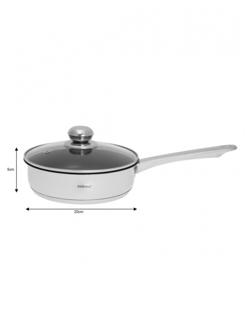 PATELNIA STALOWA NON-STICK Z POKRYWĄ 20cm KINGHOFF KH-1572 PATELNIA STALOWA NON-STICK Z POKRYWĄ 20cm KINGHOFF KH-1572
