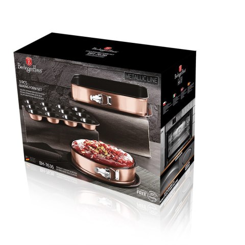 ZESTAW 3 FORM DO PIECZENIA BERLINGER HAUS Rose Gold BH-7636 ZESTAW 3 FORM DO PIECZENIA BERLINGER HAUS Rose Gold BH-7636