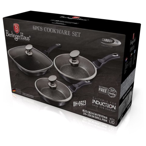 ZESTAW 3 PATELNI Z POWŁ. GRANITOWĄ BERLINGER HAUS Carbon Pro BH-6923 ZESTAW 3 PATELNI Z POWŁ. GRANITOWĄ BERLINGER HAUS Carbon Pro BH-6923