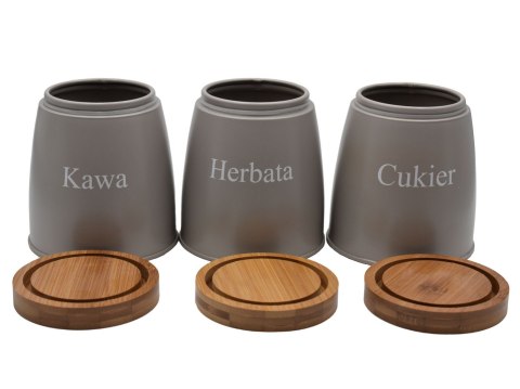 ZESTAW 3 POJEMNIKÓW KAWA HERBATA CUKIER BRUNBESTE BB-2730 ZESTAW 3 POJEMNIKÓW KAWA HERBATA CUKIER BRUNBESTE BB-2730