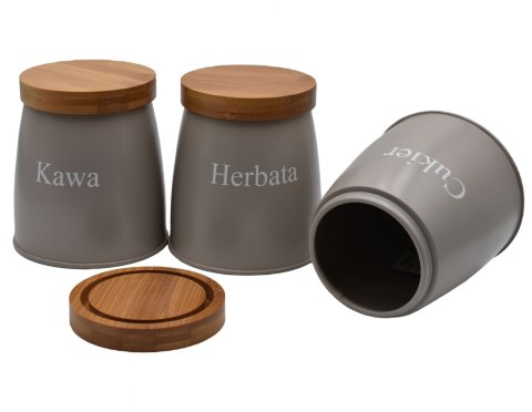 ZESTAW 3 POJEMNIKÓW KAWA HERBATA CUKIER BRUNBESTE BB-2730 ZESTAW 3 POJEMNIKÓW KAWA HERBATA CUKIER BRUNBESTE BB-2730