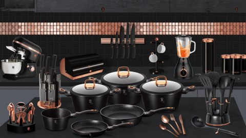 ZESTAW 5 EL. GARNEK + PATELNIA GRANITOWA BERLINGER HAUS BLACK ROSE BH-6790 ZESTAW 5 EL. GARNEK + PATELNIA GRANITOWA BERLINGER HAUS BLACK ROSE BH-6790