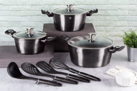 ZESTAW GARNKÓW Z POWŁ. GRANITOWĄ 10 EL. BERLINGER HAUS Carbon Pro BH-6919 ZESTAW GARNKÓW Z POWŁ. GRANITOWĄ 10 EL. BERLINGER HAUS Carbon Pro BH-6919