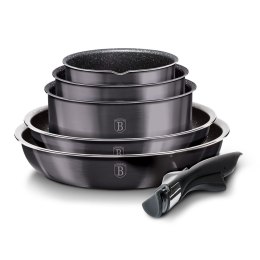 ZESTAW GARNKÓW Z POWŁ. GRANITOWĄ 12 EL. CLICK & COOK BERLINGER HAUS Carbon Pro BH-6910