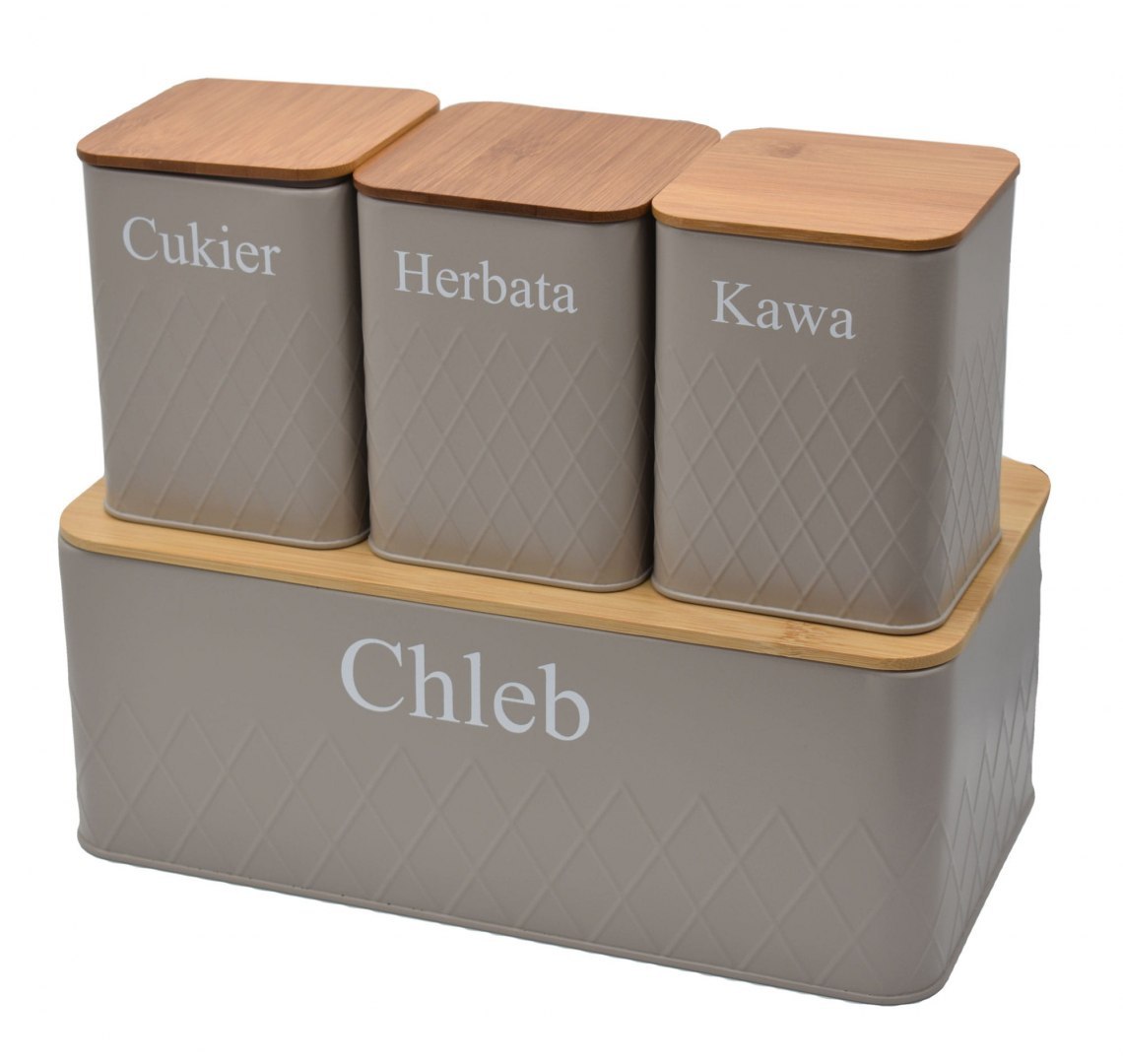 ZESTAW CHLEBAK Z 3 POJEMNIKAMI KAWA HERBATA CUKIER BRUNBESTE BB-2722 ZESTAW CHLEBAK Z 3 POJEMNIKAMI KAWA HERBATA CUKIER BRUNBESTE BB-2722