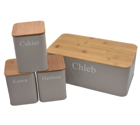 ZESTAW CHLEBAK Z 3 POJEMNIKAMI KAWA HERBATA CUKIER BRUNBESTE BB-2722 ZESTAW CHLEBAK Z 3 POJEMNIKAMI KAWA HERBATA CUKIER BRUNBESTE BB-2722