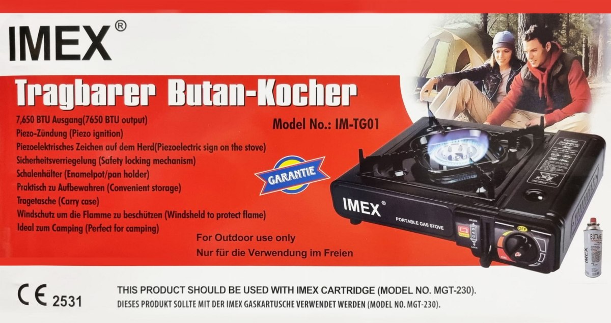 KUCHENKA TURYSTYCZNA GAZOWA IMEX 2.2kW + GAZ x1 KUCHENKA TURYSTYCZNA GAZOWA IMEX 2.2kW + GAZ x1