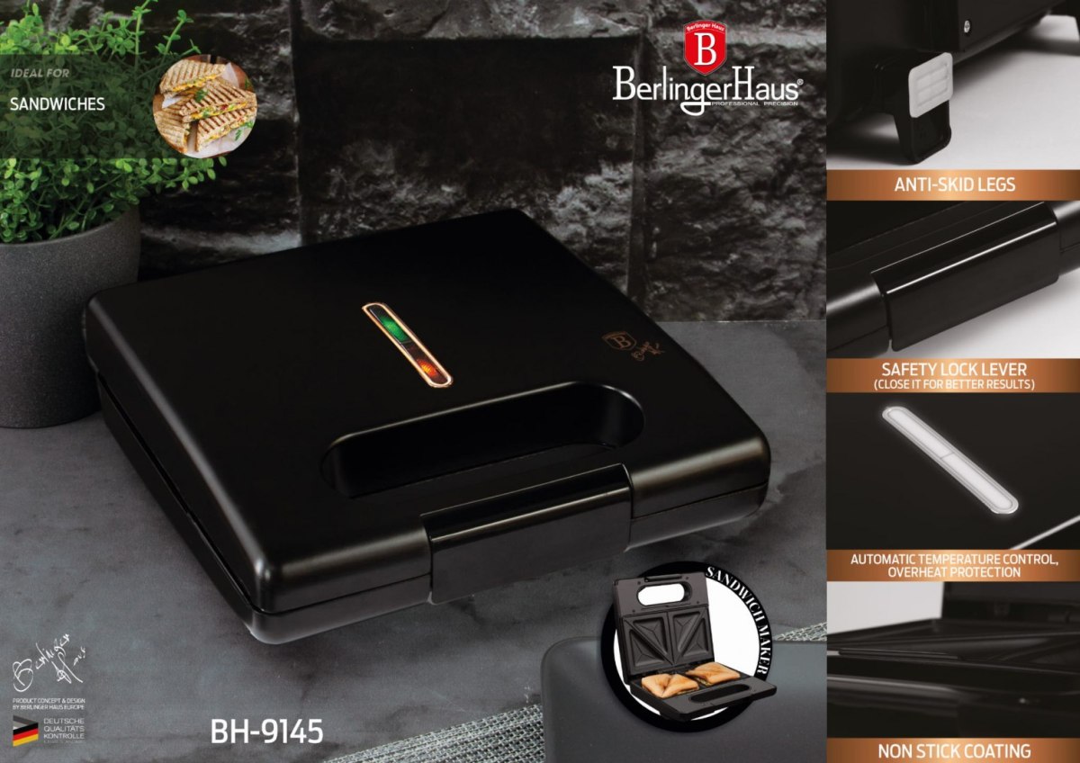 OPIEKACZ DO TOSTÓW TRÓJKĄT BERLINGER HAUS BLACK ROSE BH-9145 OPIEKACZ DO TOSTÓW TRÓJKĄT BERLINGER HAUS BLACK ROSE BH-9145