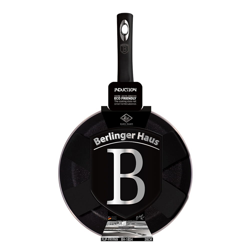 PATELNIA GŁĘBOKA CHEF FLIP 26cm BERLINGER HAUS BLACK SILVER BH-1854