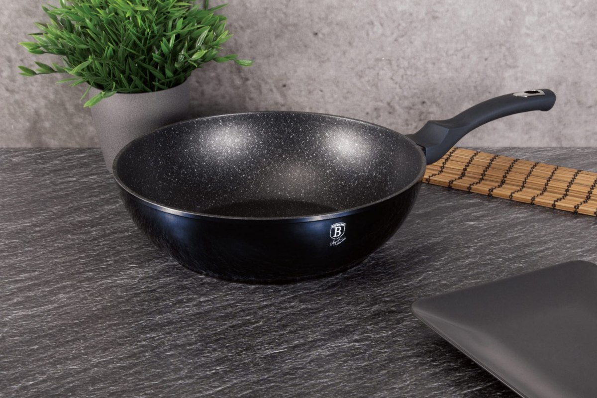 PATELNIA GRANITOWA / WOK 30CM BERLINGER HAUS METALLIC LINE AQUAMARINE BH-6114 PATELNIA GRANITOWA / WOK 30CM BERLINGER HAUS METALLIC LINE AQUAMARINE BH-6114
