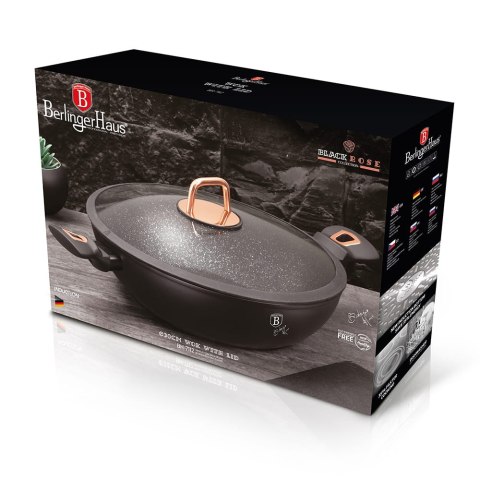 WOK GARNEK GRANITOWY 4.4L 30CM BERLINGER HAUS BLACK ROSE BH-7112 WOK GARNEK GRANITOWY 4.4L 30CM BERLINGER HAUS BLACK ROSE BH-7112