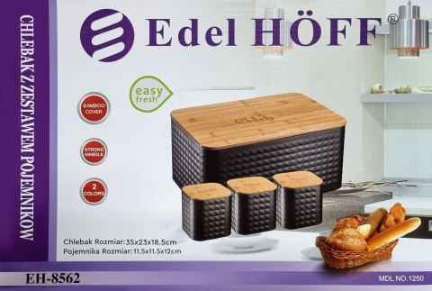 CHLEBAK W ZESTAWIE Z 3 POJEMNIKAMI EDEL HOFF EH-8562-BK CHLEBAK W ZESTAWIE Z 3 POJEMNIKAMI EDEL HOFF EH-8562-BK