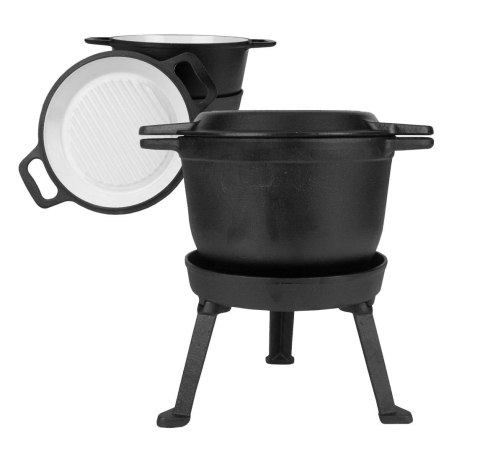 KOCIOŁEK ŻELIWNY MYŚLIWSKI 8L Z PATELNIĄ GRILL EMALIOWANY ZILNER ZL-5514 KOCIOŁEK ŻELIWNY MYŚLIWSKI 8L Z PATELNIĄ GRILL EMALIOWANY ZILNER ZL-5514