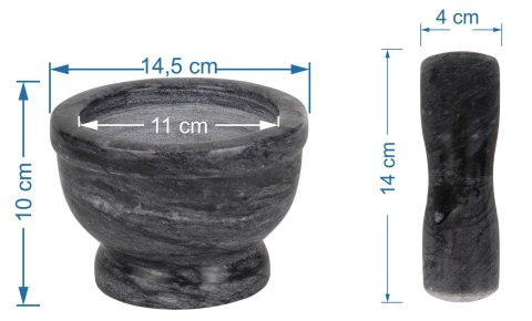 MOŹDZIERZ GRANITOWY 15 x 10CM ROSSNER B1590 Czarny MOŹDZIERZ GRANITOWY 15 x 10CM ROSSNER B1590 Czarny