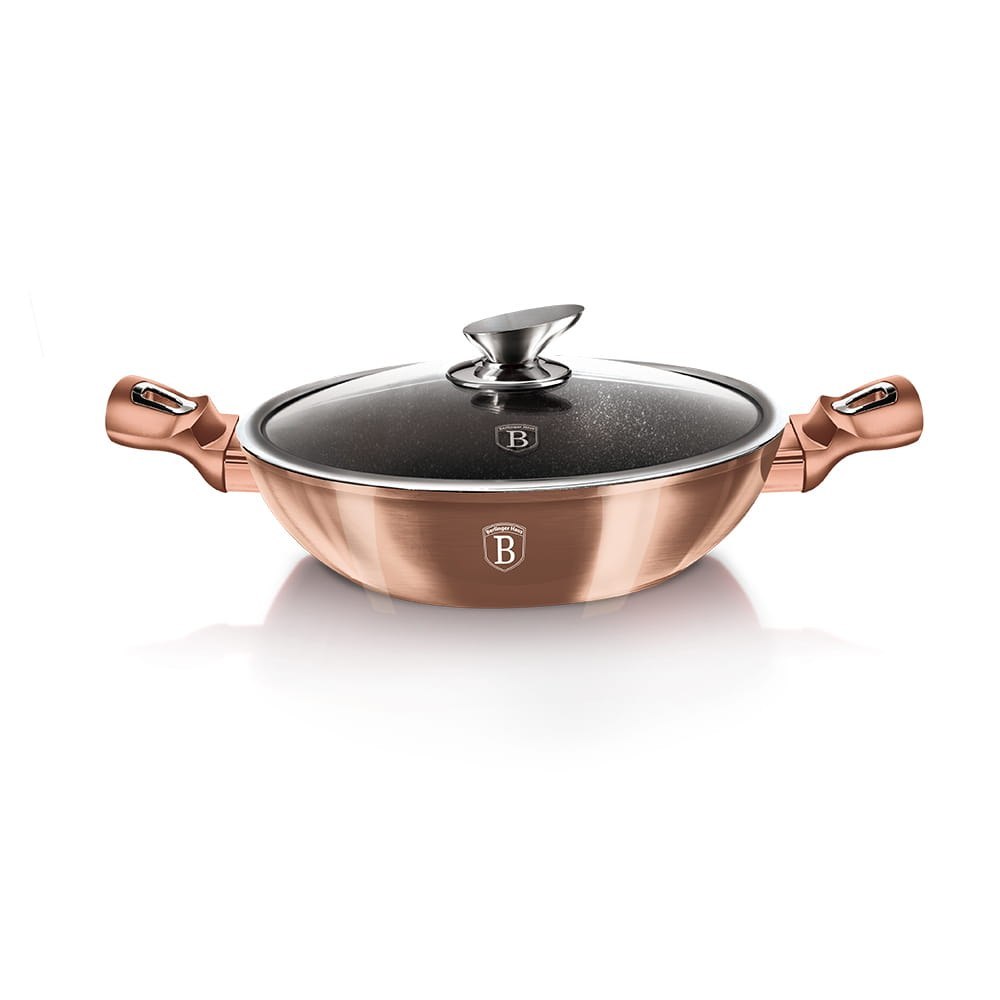 WOK GARNEK GRANITOWY 30CM 4.4L BERLINGER HAUS METALLIC LINE ROSE GOLD BH-7100 WOK GARNEK GRANITOWY 30CM 4.4L BERLINGER HAUS METALLIC LINE ROSE GOLD BH-7100