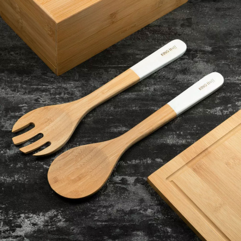 ZESTAW 2 ŁYŻEK Z DREWNA BAMBUSOWEGO KINGHOFF KH-1687 ZESTAW 2 ŁYŻEK Z DREWNA BAMBUSOWEGO KINGHOFF KH-1687