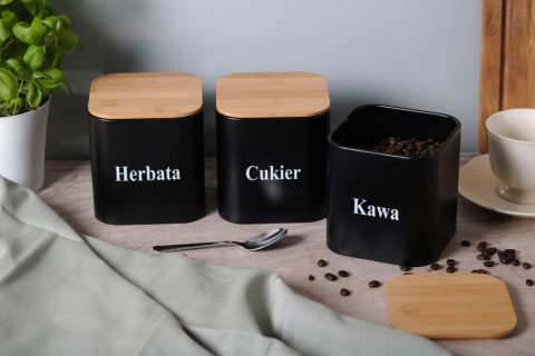 ZESTAW 3 POJEMNIKÓW KAWA HERBATA CUKIER BRUNBESTE BB-2709 ZESTAW 3 POJEMNIKÓW KAWA HERBATA CUKIER BRUNBESTE BB-2709