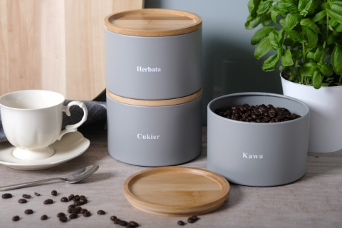 ZESTAW 3 POJEMNIKÓW KAWA HERBATA CUKIER BRUNBESTE BB-2715 ZESTAW 3 POJEMNIKÓW KAWA HERBATA CUKIER BRUNBESTE BB-2715