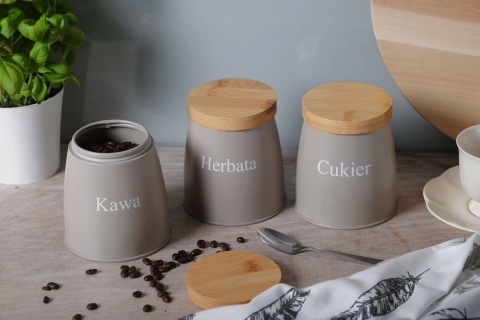 ZESTAW 3 POJEMNIKÓW KAWA HERBATA CUKIER BRUNBESTE BB-2730 ZESTAW 3 POJEMNIKÓW KAWA HERBATA CUKIER BRUNBESTE BB-2730