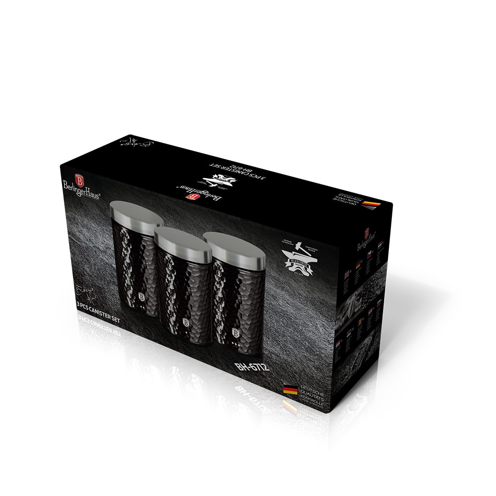 ZESTAW 3 POJEMNIKÓW KUCHENNYCH PRIMAL GLOSS BH-6712 ZESTAW 3 POJEMNIKÓW KUCHENNYCH PRIMAL GLOSS BH-6712