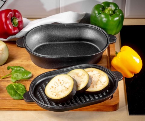 BRYTFANNA ŻELIWNA Z PATELNIĄ GRILL 3.0L 28 x 16cm BRUNBESTE BB-2654 BRYTFANNA ŻELIWNA Z PATELNIĄ GRILL 3.0L 28 x 16cm BRUNBESTE BB-2654