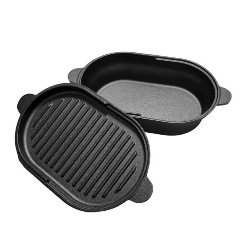 BRYTFANNA ŻELIWNA Z PATELNIĄ GRILL 3.0L 28 x 16cm BRUNBESTE BB-2654 BRYTFANNA ŻELIWNA Z PATELNIĄ GRILL 3.0L 28 x 16cm BRUNBESTE BB-2654