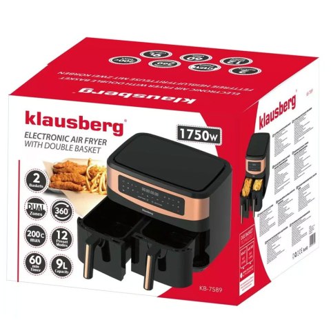 FRYTOWNICA BEZTŁUSZCZOWA 9L 1750W KLAUSBERG AIR FRYER KB-7589 FRYTOWNICA BEZTŁUSZCZOWA 9L 1750W KLAUSBERG AIR FRYER KB-7589