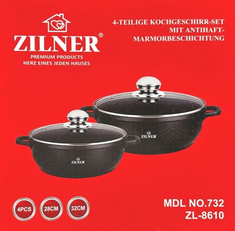 ZESTAW 2 GARNKÓW WOKÓW Z POWŁOKĄ MARMUROWĄ 28 / 32CM ZILNER ZL-8610 ZESTAW 2 GARNKÓW WOKÓW Z POWŁOKĄ MARMUROWĄ 28 / 32CM ZILNER ZL-8610