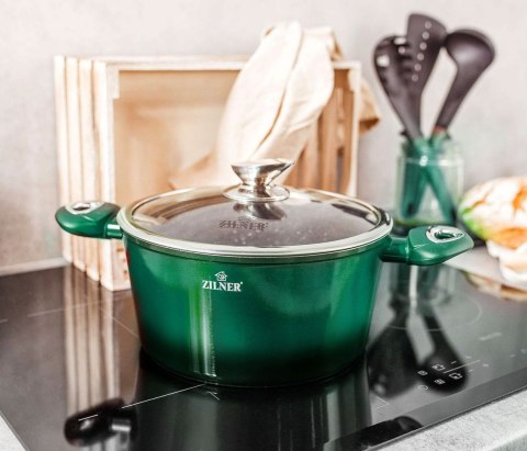 ZESTAW GARNKÓW Z POWŁOKĄ MARMUROWĄ 21 EL. ZILNER EMERALD NOIR ZL-8542 ZESTAW GARNKÓW Z POWŁOKĄ MARMUROWĄ 21 EL. ZILNER EMERALD NOIR ZL-8542